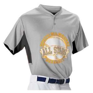 Alleson 506HCY Youth Two Button Custom Baseball Jerseys SI/BK   SILVER 