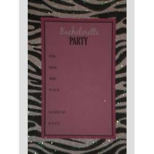   Black White Zebra Stripes Bachelorette Party Invitations w/ Envelopes