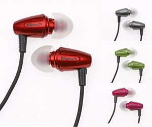   Earphones with Patented Oval Ear Tips (Rebel Red) Electronics