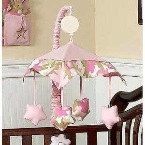  JoJo Designs Pink and Khaki Camo Musical Crib Mobile Baby