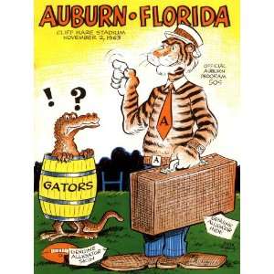  1963 Auburn vs. Florida 22 x 30 Canvas Historic Football 