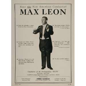   Max Leon Conductor Philadelphia Pops Booking Ad   Original Booking Ad