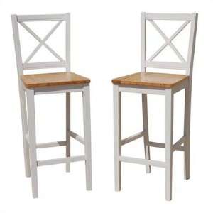  TMS 30 Virginia Crossback Bar Stool in White (Set of 2 