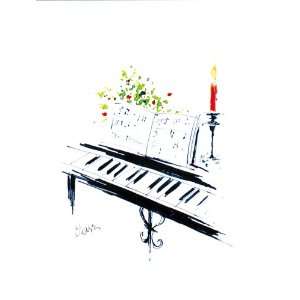  Grand Piano With Candle Light Christmas Cards Health 