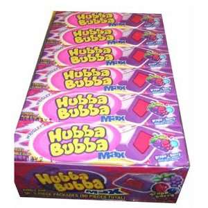 Wrigleys Hubba Bubba Max Bubble Gum, Grape berry, 5 Piece Packs, (Pack 