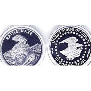 AMERICAN RATTLESNAKE   100ML .999 SILVER   CLAD PROOF COMMEMORATIVE 