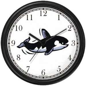 Killer Whale or Orca Animal Wall Clock by WatchBuddy Timepieces (White 