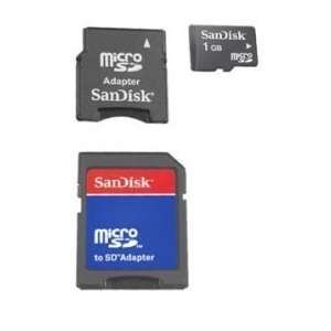  SanDisk 1GB MicroSD Card with SD & MiniSD Adapters (SDSDQ 