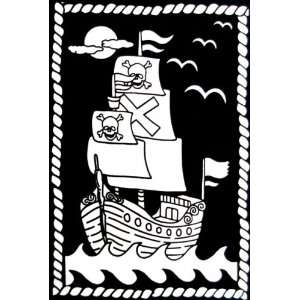  Color In Velvet Poster 6X9 Pirate Ship