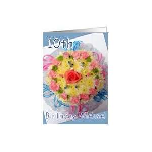  10th Birthday   Floral Cake Card Toys & Games