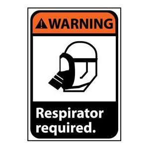 Warning Sign 10x7 Vinyl   Respirator Required  Industrial 