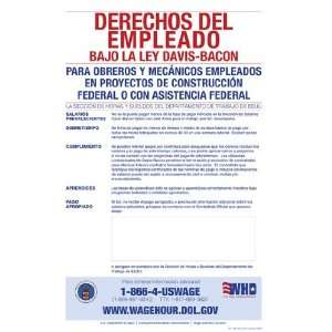 Employee Rights Under the Davis Bacon Act Spanish Version 2012 Poster 