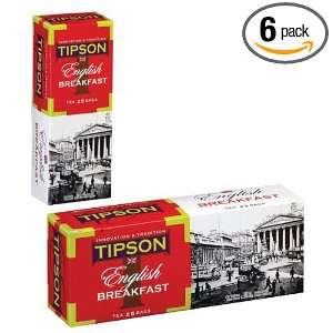Tipson English Breakfast String & Tag Teabag, 25 Count Tea Bags (Pack 