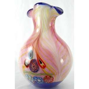  1386 Pinky Hand Blown Art Glass Vase
