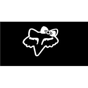  Fox racing head logo with bow girls 6 Vinyl Decal Window 