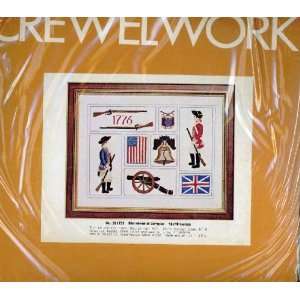  Bicentennial Sampler   Crewel Embroidery Kit   15x19 