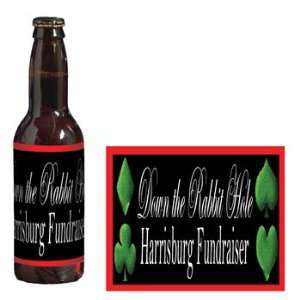 Wonderland Down the Rabbit Hole Personalized Beer Bottle Labels   Qty 