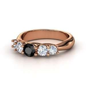  Oh La Lovely Ring, Round Black Diamond 14K Rose Gold Ring 