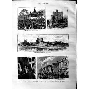  1883 ROCHESTER CASTLE MAYOR CATHEDRAL GUILDHALL KEEP