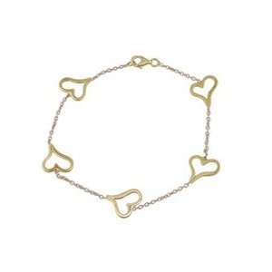  18Kt Two Toned Open Heart Bracelet Jewelry