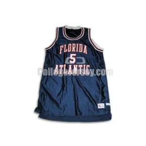  Navy No. 4 Game Used FAU Speedline Basketball Jersey (SIZE 