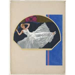   gown on black divan,Jessie Gillespie,artist,1920 30
