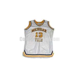  White No. 13 Game Used Michigan Tech Russell Basketball 