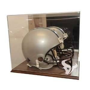  Houston Texans Full Size Helmet Display Case with Walnut 