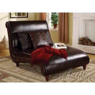  Chaise Lounge with Scroll Design in Brown Bycast