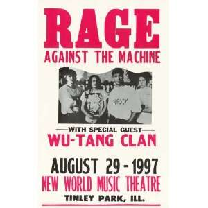 Against the Machine   Wu Tang Clan Concert Poster (1997) New World 