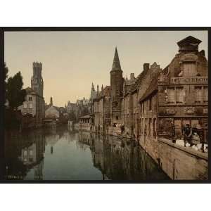  Canal and Belfry,Bruges,West Flanders,Flemish,Belgium 