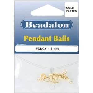  Pendant Bails Fancy 3/8 8/Pkg Gold Plated Everything 