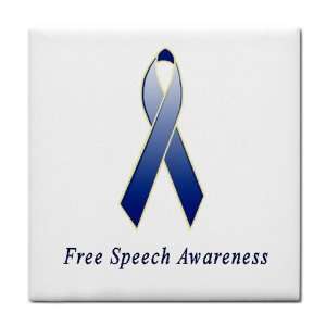  Free Speech Awareness Ribbon Tile Trivet 