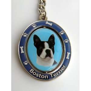 Key Chain Key Holders, Gorgeous Boston Terrier 2 Sides Photo Key Ring 