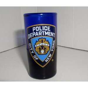  NEW YORK POLICE DEPT COLBALT BLUE SHOT GLASS Everything 