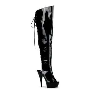  PLEASER DELIGHT 3019 Black Pat/Black Boots Everything 