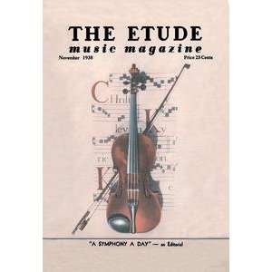    Vintage Art Violin on Magazine Cover   02953 6