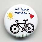 UN CARRO MENOS one less car bicycle button pin bike