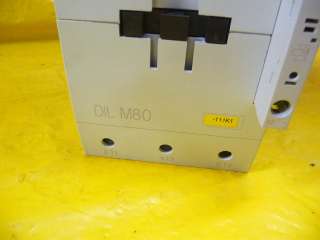Moeller Contactor DIL M80 3ph 600VAC 125A working  