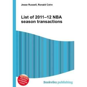  List of 2011 12 NBA season transactions Ronald Cohn Jesse 