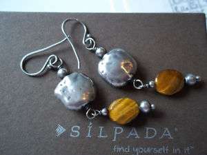 W1327 Retired Silpada Tigers Eye Earrings $49  