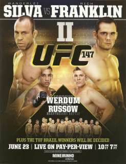 UFC 147 MINI POSTER/ WANDERLEI SILVA vs RICH FRANKLIN/ WERDUM vs 