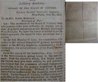West Point Military Academy Report 1827 MD Runaway Slave Reward State 