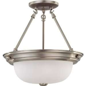 Nuvo 60/3245 13 Inch Brushed Nickel Semi Flush Dome with Frosted Glass 