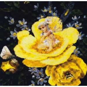  Yellow Peony Fairy (cross stitch) Arts, Crafts & Sewing