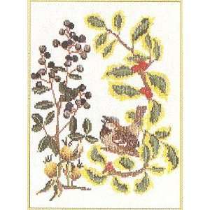  Thea Gouverneur Holly Berry Bird Cross Stitch Kit 911 