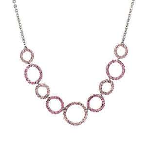   Gift   High Quality Circle Necklace with Pink Swarovski Crystal (3731