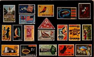 Postcard 921397 Stamps Ghana Nigeria Somalia  
