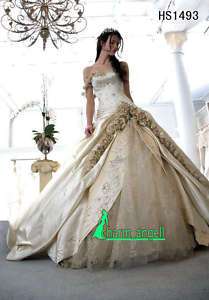 Champagner Brautkleid Hochzeitskleid Größe8 10 12 14 16  