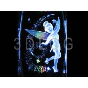  Disney Tinkerbell with Pixie Dust 3D Laser Etched Crystal 